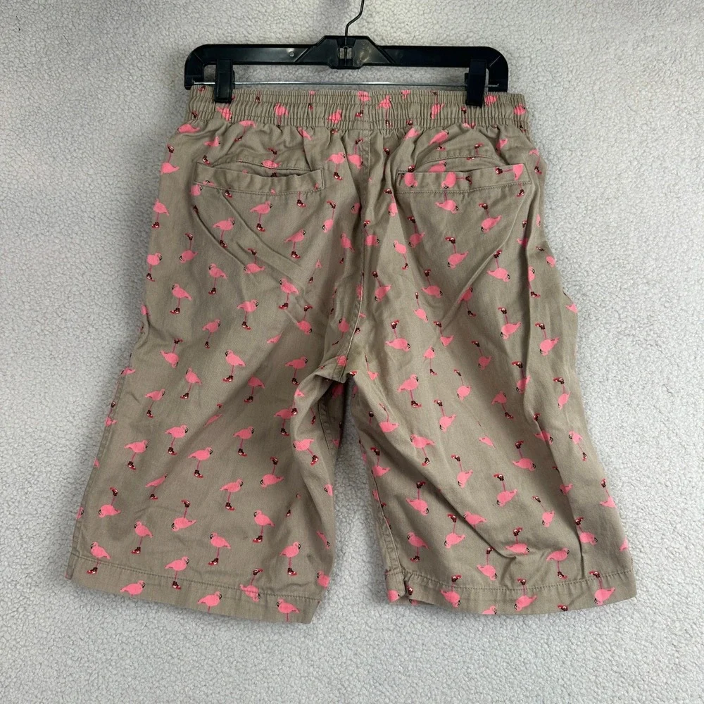 Jordan Flamingo Print Shorts Mens 34 Tan Pink Novelty Jumpman Summer Casual
